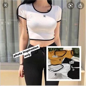“Chanel” Logo Crop Top